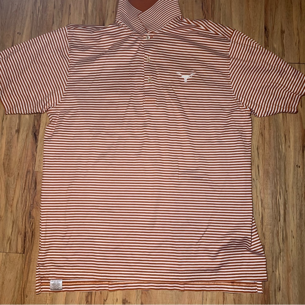 Peter Millar Polo L Orange Texas Longhorns University College Summer Comfort
